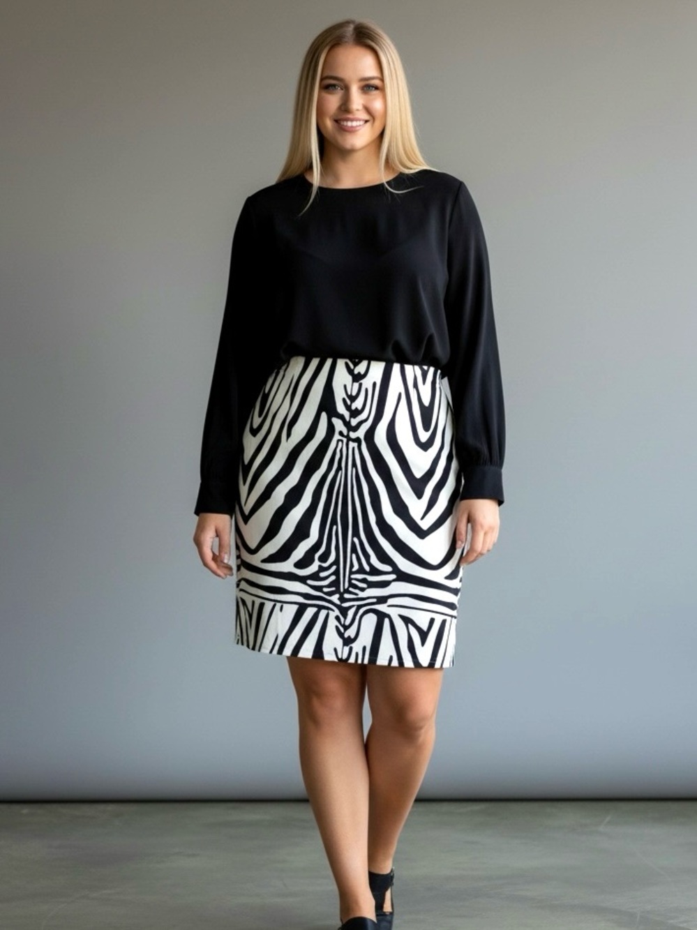 Vanessa Williams Zebra Print Skirt, 2X